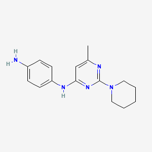 molecular formula C16H21N5 B2644832 N1-(6-甲基-2-(哌啶-1-基)嘧啶-4-基)苯-1,4-二胺 CAS No. 1706437-99-1