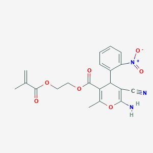 molecular formula C20H19N3O7 B2644833 2-(甲基丙烯酰氧基)乙基6-氨基-5-氰基-2-甲基-4-(2-硝基苯基)-4H-吡喃-3-羧酸酯 CAS No. 939888-94-5