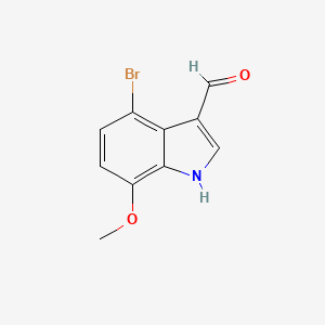 molecular formula C10H8BrNO2 B2644837 4-溴-3-甲酰基-7-甲氧基-1H-吲哚 CAS No. 1227572-66-8