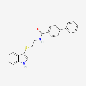 N-(2-((1H-indol-3-yl)thio)ethyl)-[1,1'-biphenyl]-4-carboxamide