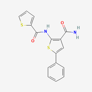 molecular formula C16H12N2O2S2 B2644840 5-Phenyl-2-(thiophene-2-carbonylamino)thiophene-3-carboxamide CAS No. 315696-35-6