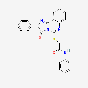 molecular formula C25H20N4O2S B2644842 2-((3-oxo-2-phenyl-2,3-dihydroimidazo[1,2-c]quinazolin-5-yl)thio)-N-(p-tolyl)acetamide CAS No. 1053086-40-0