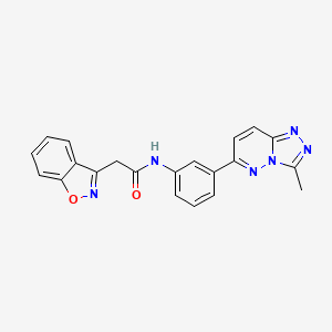 molecular formula C21H16N6O2 B2644843 2-(benzo[d]isoxazol-3-yl)-N-(3-(3-methyl-[1,2,4]triazolo[4,3-b]pyridazin-6-yl)phenyl)acetamide CAS No. 1207043-11-5