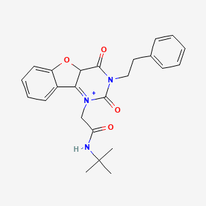 molecular formula C24H25N3O4 B2644851 N-tert-butyl-2-[4,6-dioxo-5-(2-phenylethyl)-8-oxa-3,5-diazatricyclo[7.4.0.0^{2,7}]trideca-1(9),2(7),10,12-tetraen-3-yl]acetamide CAS No. 1326874-99-0
