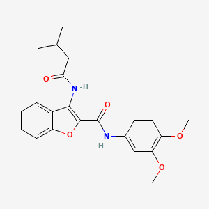 molecular formula C22H24N2O5 B2644852 N-(3,4-二甲氧基苯基)-3-(3-甲基丁酰胺)苯并呋喃-2-甲酰胺 CAS No. 888446-98-8