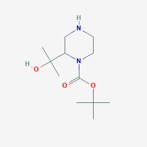 molecular formula C12H24N2O3 B2644853 Tert-butyl 2-(2-hydroxypropan-2-yl)piperazine-1-carboxylate CAS No. 1263316-20-6