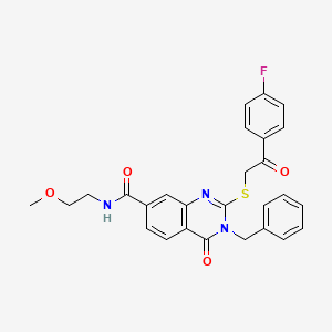 3-benzyl-2-{[2-(4-fluorophenyl)-2-oxoethyl]thio}-N-(2-methoxyethyl)-4-oxo-3,4-dihydroquinazoline-7-carboxamide
