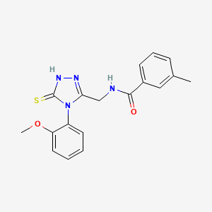 N-[[4-(2-methoxyphenyl)-5-sulfanylidene-1H-1,2,4-triazol-3-yl]methyl]-3-methylbenzamide