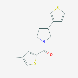 molecular formula C14H15NOS2 B2644883 (4-Methylthiophen-2-yl)(3-(thiophen-3-yl)pyrrolidin-1-yl)methanone CAS No. 2178773-92-5