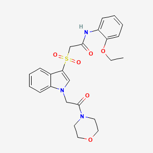 molecular formula C24H27N3O6S B2644890 N-(2-乙氧苯基)-2-((1-(2-吗啉-2-氧代乙基)-1H-吲哚-3-基)磺酰基)乙酰胺 CAS No. 878059-48-4