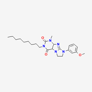 molecular formula C24H33N5O3 B2644896 8-(3-methoxyphenyl)-1-methyl-3-nonyl-1H,2H,3H,4H,6H,7H,8H-imidazo[1,2-g]purine-2,4-dione CAS No. 893948-33-9