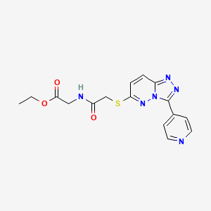 molecular formula C16H16N6O3S B2644905 2-[[2-[(3-吡啶-4-基-[1,2,4]三唑并[4,3-b]哒嗪-6-基)硫代]乙酰]氨基]乙酸乙酯 CAS No. 868970-00-7