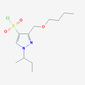 molecular formula C12H21ClN2O3S B2644908 3-(butoxymethyl)-1-sec-butyl-1H-pyrazole-4-sulfonyl chloride CAS No. 1856029-80-5