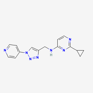 molecular formula C15H15N7 B2644909 2-Cyclopropyl-N-[(1-pyridin-4-yltriazol-4-yl)methyl]pyrimidin-4-amine CAS No. 2380061-95-8