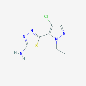 molecular formula C8H10ClN5S B2644910 5-(4-Chloro-2-propylpyrazol-3-yl)-1,3,4-thiadiazol-2-amine CAS No. 1946817-65-7