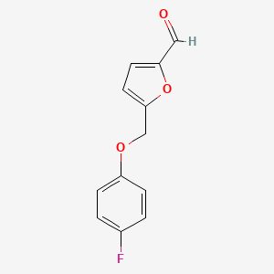 molecular formula C12H9FO3 B2644914 5-[(4-Fluorophenoxy)methyl]furan-2-carbaldehyde CAS No. 438218-08-7
