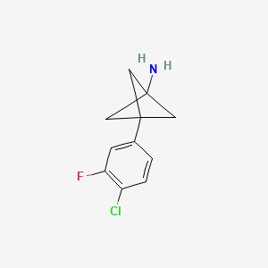 molecular formula C11H11ClFN B2644927 3-(4-Chloro-3-fluorophenyl)bicyclo[1.1.1]pentan-1-amine CAS No. 2287274-52-4