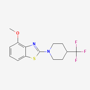 molecular formula C14H15F3N2OS B2644940 4-Methoxy-2-[4-(trifluoromethyl)piperidin-1-yl]-1,3-benzothiazole CAS No. 2415572-48-2