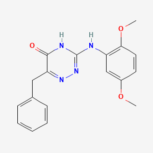 molecular formula C18H18N4O3 B2644945 6-benzyl-3-((2,5-dimethoxyphenyl)amino)-1,2,4-triazin-5(4H)-one CAS No. 898640-21-6