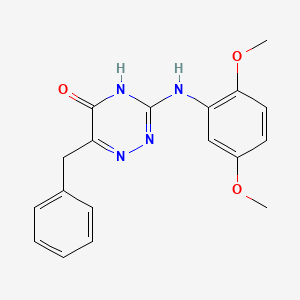 molecular formula C18H18N4O3 B2644945 6-苄基-3-((2,5-二甲氧基苯基)氨基)-1,2,4-三嗪-5(4H)-酮 CAS No. 898640-21-6