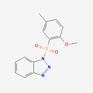 molecular formula C14H13N3O3S B2644952 1-((2-methoxy-5-methylphenyl)sulfonyl)-1H-benzo[d][1,2,3]triazole CAS No. 325992-00-5