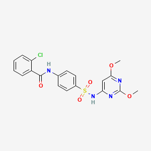 molecular formula C19H17ClN4O5S B2644953 2-氯-N-{4-[(2,6-二甲氧嘧啶-4-基)磺酰基]苯基}苯甲酰胺 CAS No. 314766-26-2