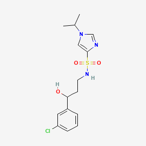 molecular formula C15H20ClN3O3S B2644957 N-(3-(3-chlorophenyl)-3-hydroxypropyl)-1-isopropyl-1H-imidazole-4-sulfonamide CAS No. 2034517-07-0