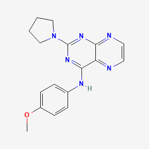 molecular formula C17H18N6O B2644958 (4-Methoxyphenyl)(2-pyrrolidinylpteridin-4-yl)amine CAS No. 946348-42-1