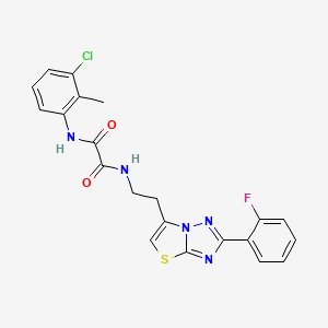 molecular formula C21H17ClFN5O2S B2644960 N1-(3-chloro-2-methylphenyl)-N2-(2-(2-(2-fluorophenyl)thiazolo[3,2-b][1,2,4]triazol-6-yl)ethyl)oxalamide CAS No. 895794-61-3