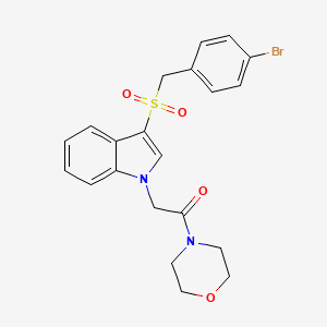 molecular formula C21H21BrN2O4S B2644965 2-(3-((4-溴苄基)磺酰基)-1H-吲哚-1-基)-1-吗啉基乙酮 CAS No. 894013-18-4
