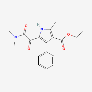 molecular formula C18H20N2O4 B2644968 5-(2-(二甲氨基)-2-氧代乙酰)-2-甲基-4-苯基-1H-吡咯-3-羧酸乙酯 CAS No. 1001763-06-9