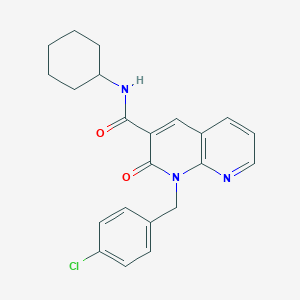 molecular formula C22H22ClN3O2 B2644972 1-(4-chlorobenzyl)-N-cyclohexyl-2-oxo-1,2-dihydro-1,8-naphthyridine-3-carboxamide CAS No. 1005291-48-4