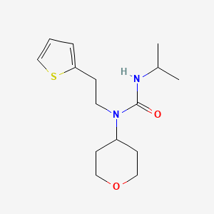 molecular formula C15H24N2O2S B2644973 3-异丙基-1-(四氢-2H-吡喃-4-基)-1-(2-(噻吩-2-基)乙基)脲 CAS No. 1797760-38-3