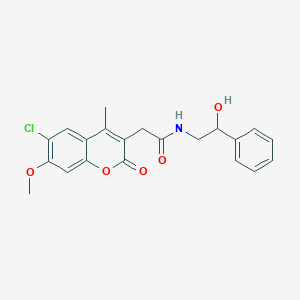 molecular formula C21H20ClNO5 B264498 2-(6-chloro-7-methoxy-4-methyl-2-oxo-2H-chromen-3-yl)-N-(2-hydroxy-2-phenylethyl)acetamide 
