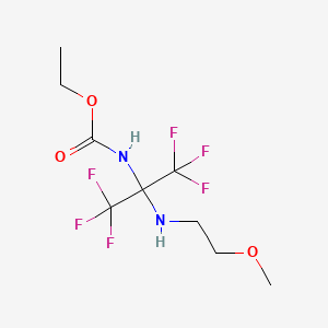 molecular formula C9H14F6N2O3 B2644989 ethyl N-[2,2,2-trifluoro-1-[(2-methoxyethyl)amino]-1-(trifluoromethyl)ethyl]carbamate CAS No. 340033-69-4