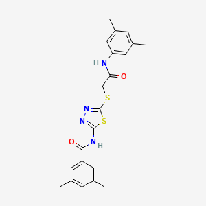 molecular formula C21H22N4O2S2 B2645009 N-(5-((2-((3,5-dimethylphenyl)amino)-2-oxoethyl)thio)-1,3,4-thiadiazol-2-yl)-3,5-dimethylbenzamide CAS No. 392296-55-8