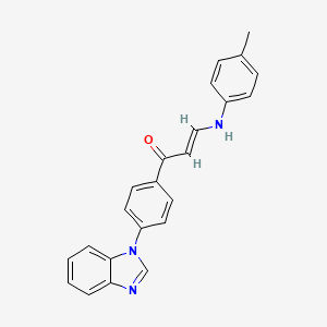 molecular formula C23H19N3O B2645011 (E)-1-[4-(benzimidazol-1-yl)phenyl]-3-(4-methylanilino)prop-2-en-1-one CAS No. 691887-93-1