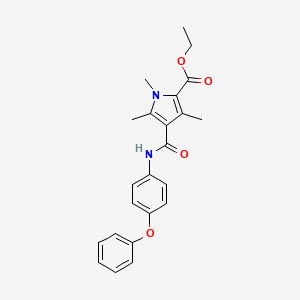 molecular formula C23H24N2O4 B2645013 ethyl 1,3,5-trimethyl-4-((4-phenoxyphenyl)carbamoyl)-1H-pyrrole-2-carboxylate CAS No. 847463-30-3