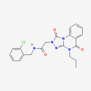 molecular formula C21H20ClN5O3 B2645015 N-(2-chlorobenzyl)-2-(1,5-dioxo-4-propyl-4,5-dihydro-[1,2,4]triazolo[4,3-a]quinazolin-2(1H)-yl)acetamide CAS No. 1189900-31-9