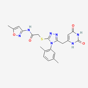 molecular formula C21H21N7O4S B2645019 2-((4-(2,5-dimethylphenyl)-5-((2,6-dioxo-1,2,3,6-tetrahydropyrimidin-4-yl)methyl)-4H-1,2,4-triazol-3-yl)thio)-N-(5-methylisoxazol-3-yl)acetamide CAS No. 852048-48-7