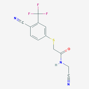 2-{[4-cyano-3-(trifluoromethyl)phenyl]sulfanyl}-N-(cyanomethyl)acetamide
