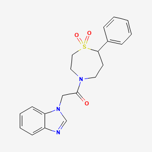 2-(1H-benzo[d]imidazol-1-yl)-1-(1,1-dioxido-7-phenyl-1,4-thiazepan-4-yl)ethanone