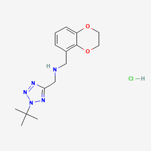 N-[(2-Tert-butyltetrazol-5-yl)methyl]-1-(2,3-dihydro-1,4-benzodioxin-5-yl)methanamine;hydrochloride