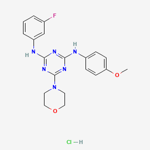 N2-(3-fluorophenyl)-N4-(4-methoxyphenyl)-6-morpholino-1,3,5-triazine-2,4-diamine hydrochloride