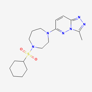 molecular formula C17H26N6O2S B2645040 6-(4-Cyclohexylsulfonyl-1,4-diazepan-1-yl)-3-methyl-[1,2,4]triazolo[4,3-b]pyridazine CAS No. 2380041-02-9