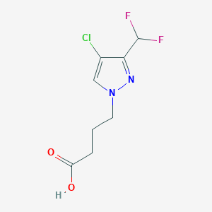 molecular formula C8H9ClF2N2O2 B2645041 4-[4-chloro-3-(difluoromethyl)-1H-pyrazol-1-yl]butanoic acid CAS No. 1856047-60-3