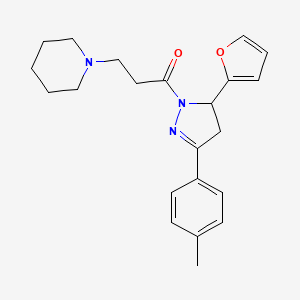 1-(5-(furan-2-yl)-3-(p-tolyl)-4,5-dihydro-1H-pyrazol-1-yl)-3-(piperidin-1-yl)propan-1-one