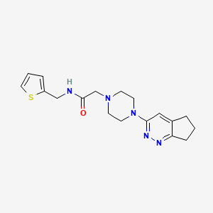 molecular formula C18H23N5OS B2645049 2-(4-(6,7-dihydro-5H-cyclopenta[c]pyridazin-3-yl)piperazin-1-yl)-N-(thiophen-2-ylmethyl)acetamide CAS No. 2034308-58-0