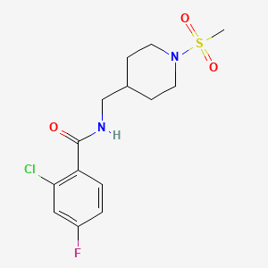 2-chloro-4-fluoro-N-((1-(methylsulfonyl)piperidin-4-yl)methyl)benzamide