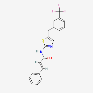 (E)-3-phenyl-N-[5-[[3-(trifluoromethyl)phenyl]methyl]-1,3-thiazol-2-yl]prop-2-enamide